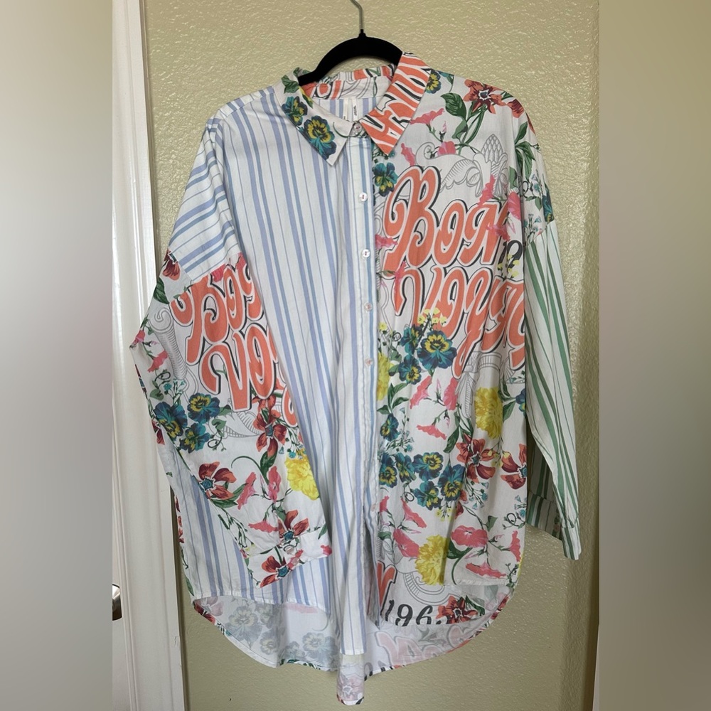 Oversized Shirt & shorts set by Anthropologie. Size L NWOT